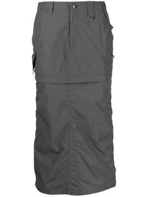 Goen.J jupe cargo à empiècement détachable - Gris