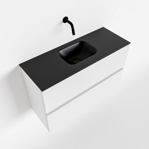 Toiletmeubel Mondiaz Ada | 80 cm | Meubelkleur Talc | Lex wastafel Urban Midden | Zonder kraangat