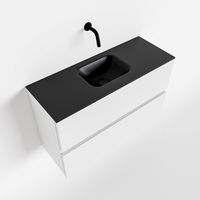 Toiletmeubel Mondiaz Ada | 80 cm | Meubelkleur Talc | Lex wastafel Urban Midden | Zonder kraangat