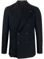 Tagliatore blazer croisé à détail de broche - Bleu