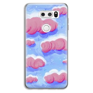 Roze wolken met vogels: LG V30 Transparant Hoesje