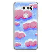 Roze wolken met vogels: LG V30 Transparant Hoesje