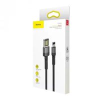 Baseus Cafule Dubbelzijdige USB Lightning Kabel 1.5A 2m (Grijs + Zwart) - thumbnail