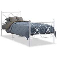 Bedframe met hoofd- en voeteneinde metaal wit 75x190 cm