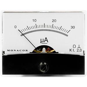 Monacor 0290600 PM-2/30UA PM-2/30UA draaispul-inbouwinstrument, 0,03 mA