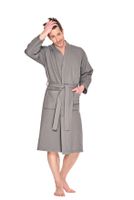 Wafel kimono badjas taupe - katoen - Badrock SPA Wafel kimono badjas taupe - katoen - Badrock SPA