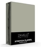 Zavelo Stretch Flanel Hoeslaken Khaki-Lits-jumeaux (180x200 cm) - thumbnail