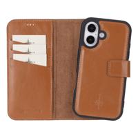 NorthLife iPhone 16 - Leren Afneembare 2-in-1 bookcase telefoonhoes - Cognac