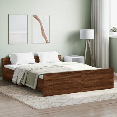Bedframe hoofd- en voeteneinde bruin eikenkleur 140x200 cm
