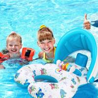 Water pret kinderen zonnescherm beige mariene vis patroon zwemmen cirkel jacht grootte: 100 * 70cm
