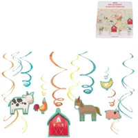 Amscan Spiraal hanger barnyard 61 cm set van 12 | 20 stuks