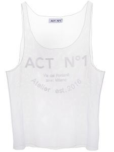 ACT Nº1 débardeur transparent à logo imprimé - Blanc