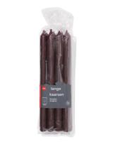 HEMA Lange huishoudkaarsen Ø2.2x29 - 12 stuks donkerbruin (donkerbruin)