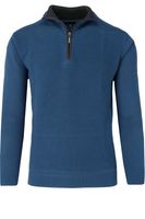 Redmond Casual Regular Fit Half-Zip Sweater blauw, Effen