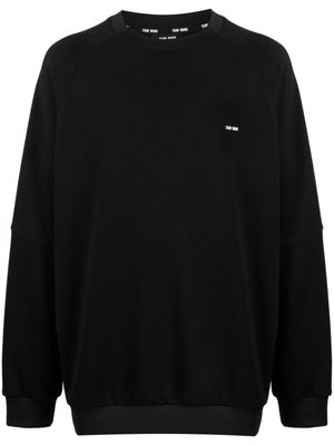 TEAM WANG design sweat en coton à logo brodé - Noir