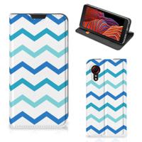 Samsung Galaxy Xcover 5 | Hoesje met Magneet | Zigzag Blauw