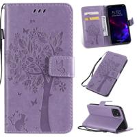 Boom & kat patroon gedrukt afdrukken horizontale Flip PU lederen draagtas met houder & kaartsleuven & portemonnee & Lanyard voor iPhone XIR 2019 (lich