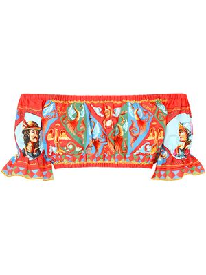 Dolce & Gabbana haut crop à imprimé Carretto - Rouge