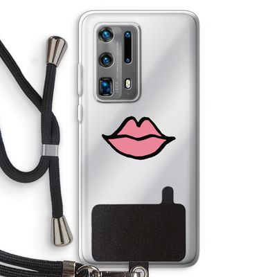 Kusje: Huawei P40 Pro Plus Transparant Hoesje met koord
