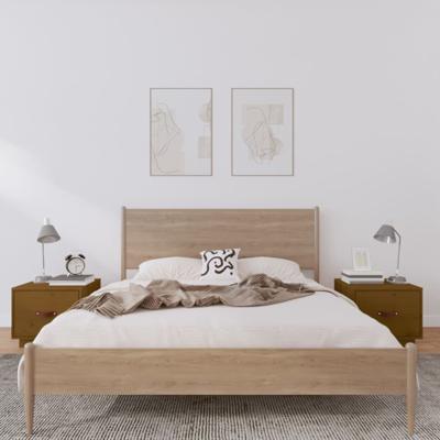 Nachtkastjes 2 st 40x34x55 cm massief grenenhout honingbruin