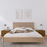 Nachtkastjes 2 st 40x34x55 cm massief grenenhout honingbruin - thumbnail