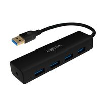 LogiLink UA0295 interface hub USB 3.2 Gen 1 (3.1 Gen 1) Type-A 5000 Mbit/s Zwart - thumbnail