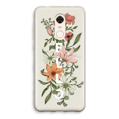 Hello bloemen: Xiaomi Redmi 5 Transparant Hoesje