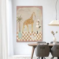 Urban Cotton Wandkleed 'Feeding Rose' 110 x 145cm in Frame - black