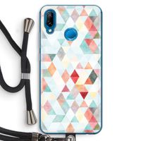 Gekleurde driehoekjes pastel: Huawei P20 Lite Transparant Hoesje met koord