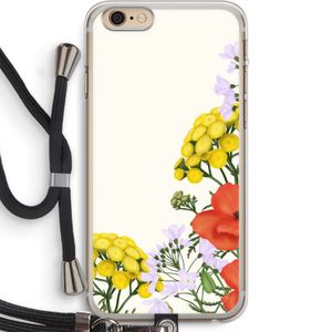Wilde bloemen: iPhone 6 PLUS / 6S PLUS Transparant Hoesje met koord