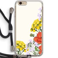 Wilde bloemen: iPhone 6 PLUS / 6S PLUS Transparant Hoesje met koord