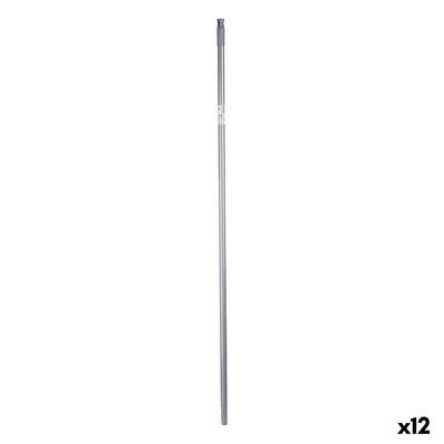 Bezemsteel Grijs Metaal 2,3 x 130 x 2,3 cm (12 Stuks)
