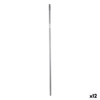 Bezemsteel Grijs Metaal 2,3 x 130 x 2,3 cm (12 Stuks)