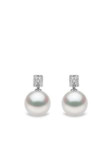 Yoko London boucles d'oreilles Starlight en or blanc 18ct ornées de perles des mers du sud et de diamants - Argent