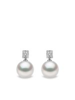 Yoko London boucles d'oreilles Starlight en or blanc 18ct serties de perles et de diamants - Argent