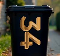 Container sticker Realistische gouden cijfers