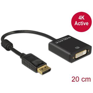 Delock 62599 DisplayPort-kabel DisplayPort / DVI Adapterkabel DisplayPort-stekker, DVI-I 24+5-polige bus 0.20 m Zwart Vergulde steekcontacten