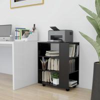 Rolkast 60x35x75 cm bewerkt hout zwart