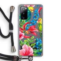 Papegaaien: Samsung Galaxy S20 FE / S20 FE 5G Transparant Hoesje met koord