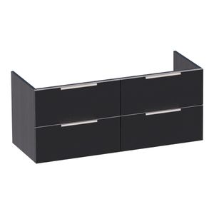 Sanituba EVO onderkast voor dubbele wastafel met vier lades 120cm black wood