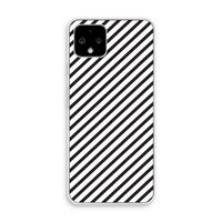 Strepen zwart-wit: Pixel 4 Transparant Hoesje