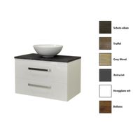 Onderkast Sanicare Q9/Q11 Twee Laden Chromen Greep Soft-Close 78,9x45,1 cm Belluno-Eiken Sanicare