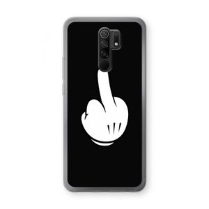 Middle finger black: Xiaomi Redmi 9 Transparant Hoesje