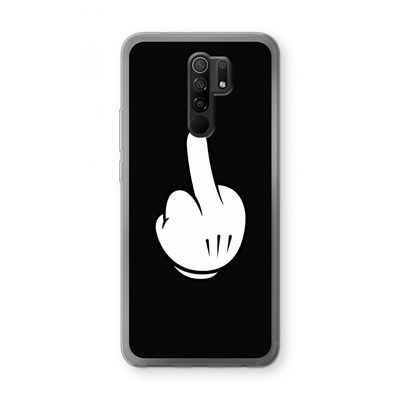Middle finger black: Xiaomi Redmi 9 Transparant Hoesje