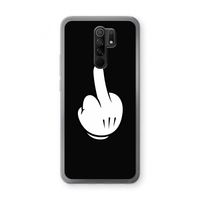 Middle finger black: Xiaomi Redmi 9 Transparant Hoesje