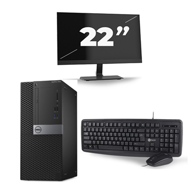 Dell Optiplex 7050 Tower - Intel Core i7-6e Generatie - 16GB RAM - 256GB SSD - Windows 11 + 1x 22 inch Monitor