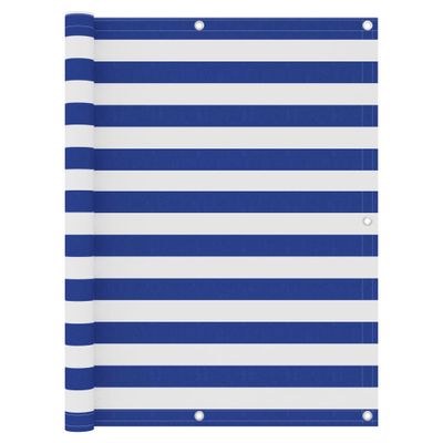 VidaXL Balkonscherm 120x400 cm oxford stof wit en blauw