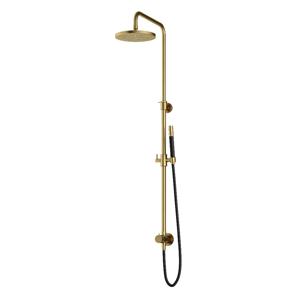 Hotbath Cobber regendoucheset, hoofddouche 30cm endoucheslang 1,5mtr met handdouche Model P, geborsteld messing pvd