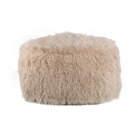 Miho Beige Faux Fur Poef