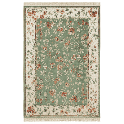 Vloerkleed Oriental Flowers - Groen 140x95cm - Polypropyleen - Dekbed-Discounter.nl